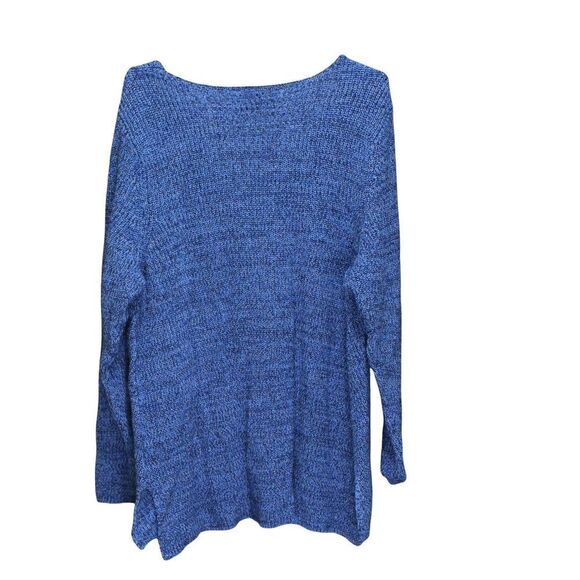 Style Co Plus Size V-Neck Cotton Sweater Palace Blue 2X - Picture 2 of 3